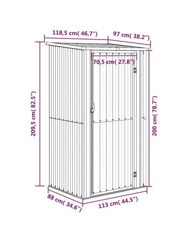 Abri de jardin - 118,5x97x209,5 cm