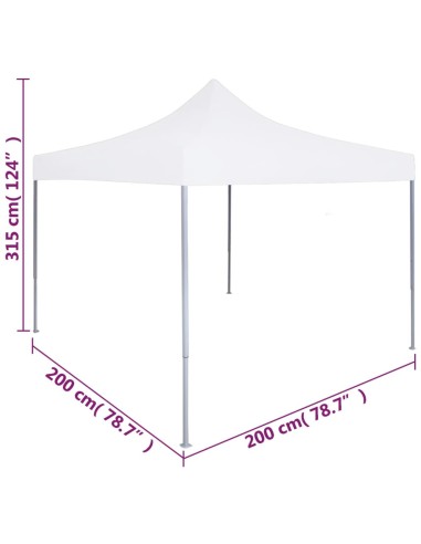 Tonelle pliable blanche en acier 2x2m