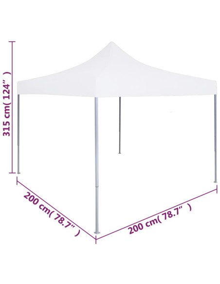 Tonelle pliable blanche en acier 2x2m