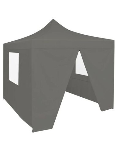 Tente de réception anthracite avec 4 parois 3x3m