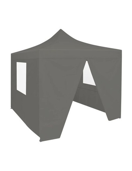Tente de réception anthracite avec 4 parois 3x3m