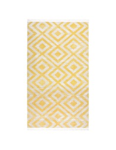 Tapis d'extérieur à tissage plat jaune et beige 115x170cm 2