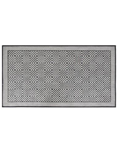 Tapis d'extérieur illusion gris et blanc 80x150cm