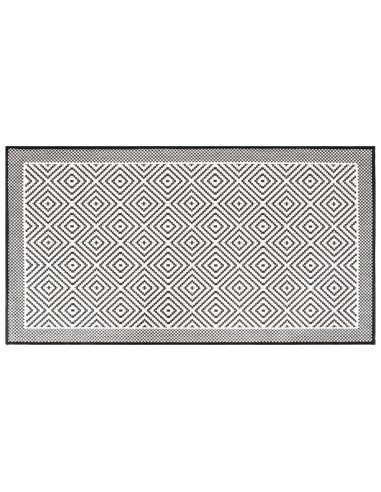 Tapis d'extérieur illusion gris et blanc 80x150cm