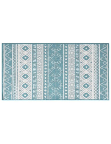 Tapis d'extérieur bleu claire et blanc 80x150cm