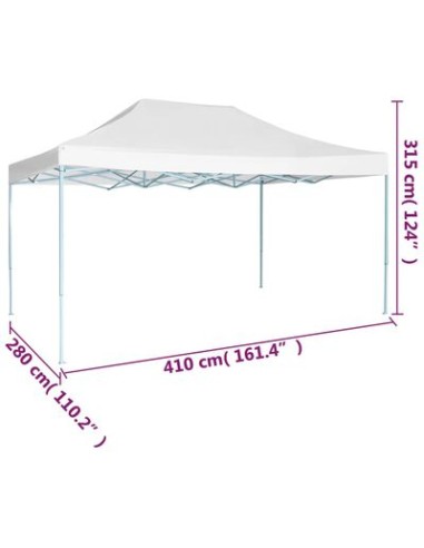 Tente de réception pliable blanche en acier 3x4m