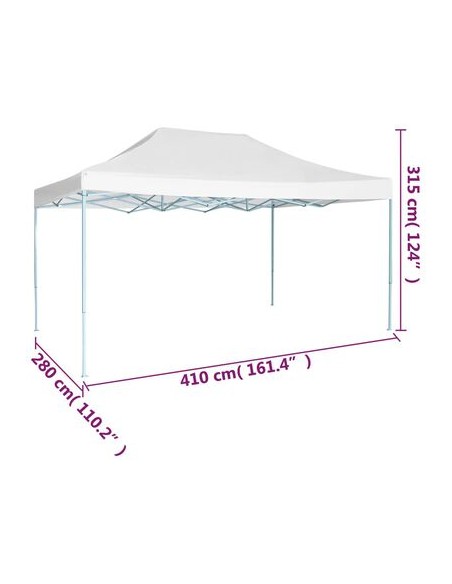 Tente de réception pliable blanche en acier 3x4m