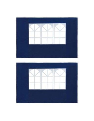 Paroi de tente avec fenêtre bleu - 2 pcs