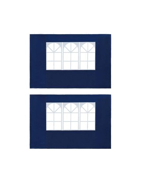 Paroi de tente avec fenêtre bleu - 2 pcs