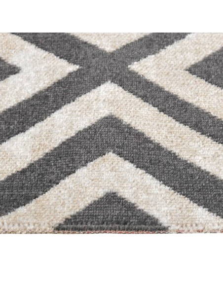 Tapis d'extérieur losange noir et beige 80x150cm