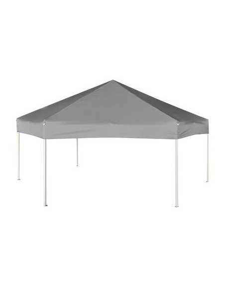 Chapiteau hexagonal gris avec 6 parois latérales 3,6x3,1m