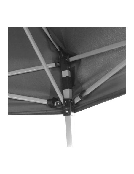 Chapiteau hexagonal gris avec 6 parois latérales 3,6x3,1m