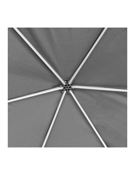 Chapiteau hexagonal gris avec 6 parois latérales 3,6x3,1m