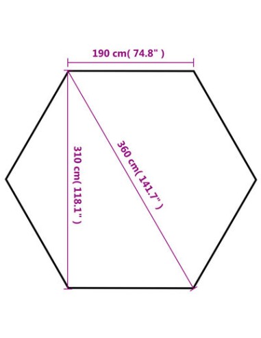 Chapiteau hexagonal gris avec 6 parois...