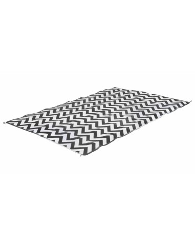 Tapis d'extérieur vague noir et blanc 2x1,8m