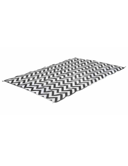 Tapis d'extérieur vague noir et blanc 2x1,8m