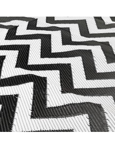 Tapis d'extérieur vague noir et blanc 2x1,8m 2