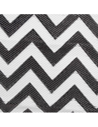 Tapis d'extérieur vague noir et blanc 2x1,8m