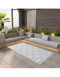 Tapis d'extérieur hexagone gris clair 120x180cm 2