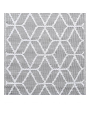 Tapis d'extérieur hexagone gris clair 120x180cm