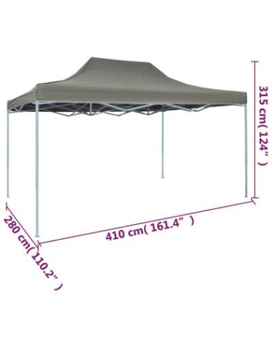 Tente de réception pliable anthracite 3x4m