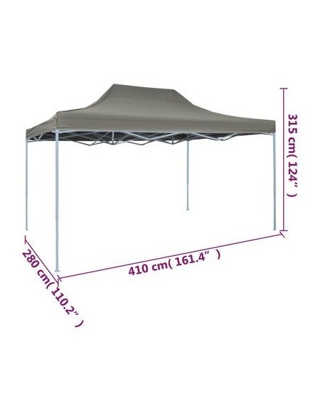 Tente de réception pliable anthracite 3x4m