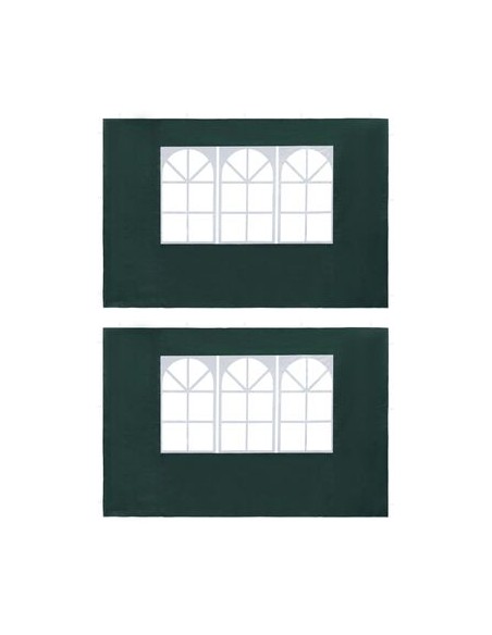 Paroi de tente de réception verte avec fenêtre 2 pcs