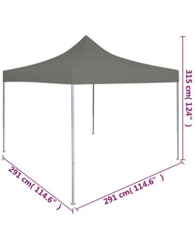 Tente de réception escamotable anthracite 3x3m