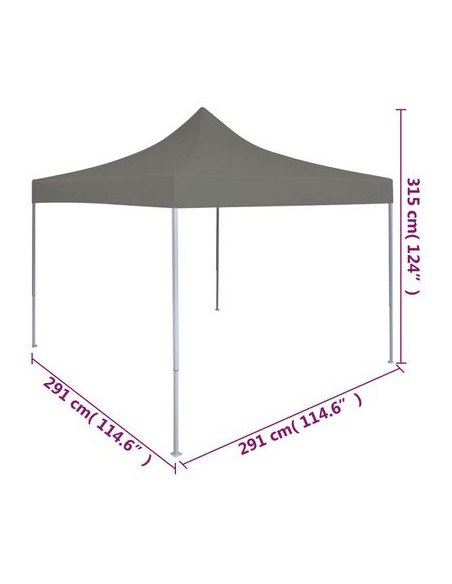 Tente de réception escamotable anthracite 3x3m