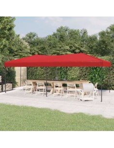 Tente de réception pliable rouge 3x6m