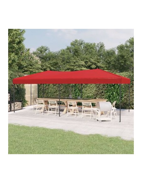 Tente de réception pliable rouge 3x6m