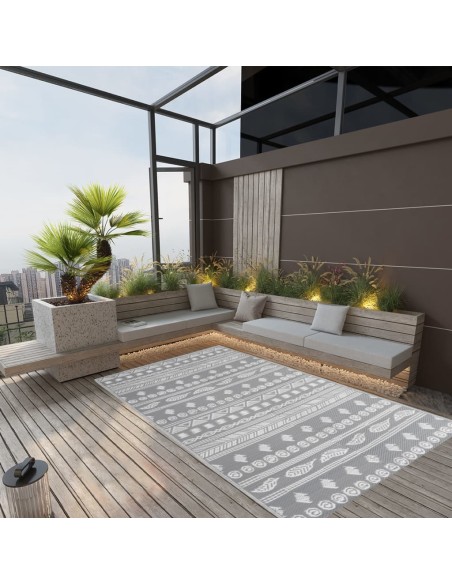 Tapis d'extérieur symbole gris 160x230cm