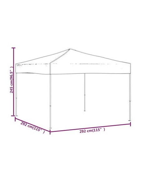 Tente de réception pliable Bleu 3x3m