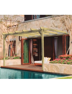 Pergola en bois massif adossée - New Guinea