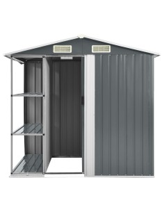 Abri de jardin avec étagère Gris Fer 2