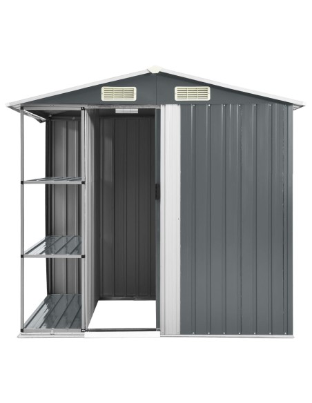 Abri de jardin avec étagère Gris Fer