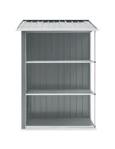 Abri de jardin avec étagère Gris Fer
