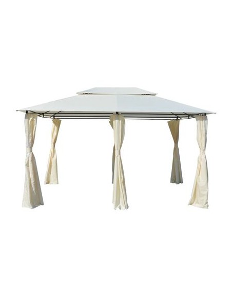 Tonnelle avec rideaux blanc 4x3m