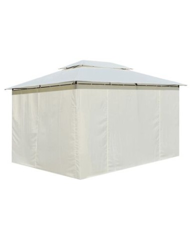 Tonnelle avec rideaux blanc 4x3m