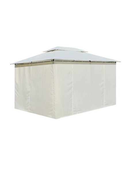 Tonnelle avec rideaux blanc 4x3m