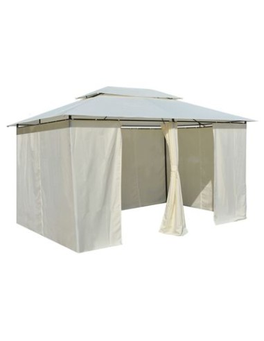 Tonnelle avec rideaux blanc 4x3m