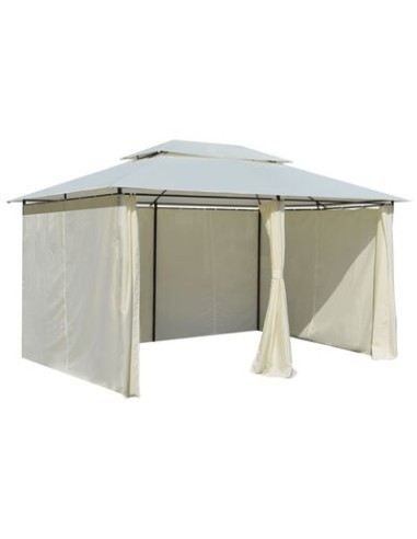 Tonnelle avec rideaux blanc 4x3m