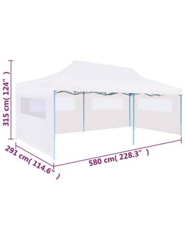 Tente de réception pliable avec parois blanche...