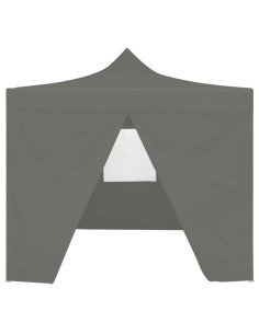 Tente de réception pliable anthracite avec 4 parois 2x2m 2