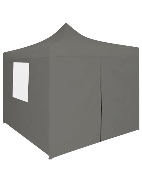 Tente de réception pliable anthracite avec 4 parois 2x2m