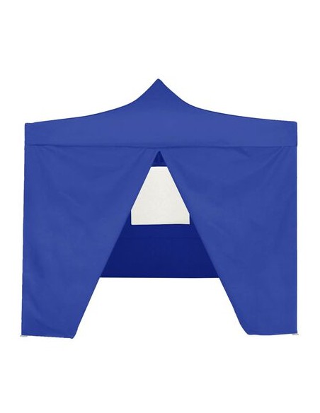 Tente de réception bleu en acier avec 4 parois 2x2m