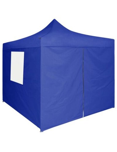 Tente de réception bleu en acier avec 4 parois...