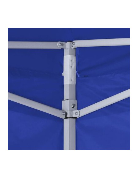 Tente de réception bleu en acier avec 4 parois 2x2m