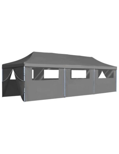 Tente de réception pliable anthracite avec 8...