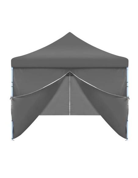 Tente de réception pliable anthracite avec 8 parois 3x9m